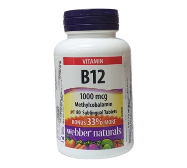 ВИТАМИН Б12 1000мкг х 80 субл. табл. WEBBER NATURALS